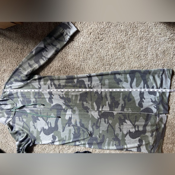 Cyrus | Camo Print Knit Duster Hooded Cardigan - Picture 10 of 14